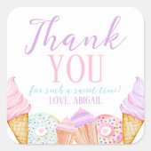 ZWEI Sweet Birthday Quadratischer Aufkleber (Vorderseite)