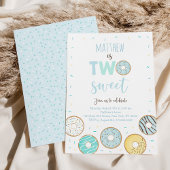 Zwei Sweet Blue Donut Erster Geburtstag Einladung