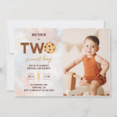 Zwei Sweet Cookie 2. Geburtstag Party Foto Einladung (Vorderseite)