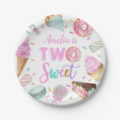 Zwei Sweet Dessert 2. Geburtstagspopulat Pappteller (Vorderseite)