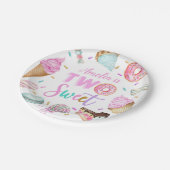 Zwei Sweet Dessert 2. Geburtstagspopulat Pappteller (Schrägansicht)