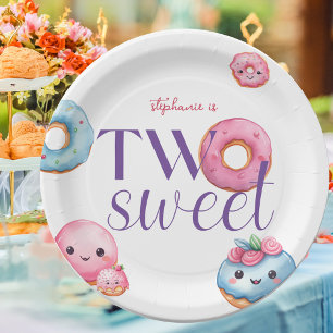 Zwei Sweet Donut Geburtstagsparty Pappteller