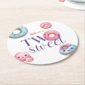 Zwei Sweet Donut Geburtstagsparty Runder Pappuntersetzer (Angewinkelt)