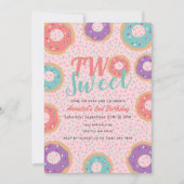 Zwei Sweet Donut Kindergeburtstag Einladung (Vorderseite)