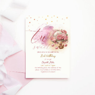 Zwei Sweet Enchanting Balloon Girl 2. Geburtstag Einladung