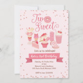 Zwei Sweet Girl Birthday Party Einladung (Vorderseite)