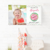 Zwei Sweet Girl's 2. Geburtstag Watermelon Party Banner (Insitu)