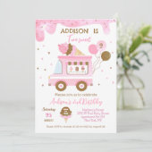 Zwei Sweet Ice Cream LKW 2. Geburtstag Einladungen (Stehend Vorderseite)