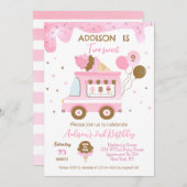 Zwei Sweet Ice Cream LKW 2. Geburtstag Einladungen (Vorne/Hinten)