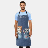 Zwei Sweet Kittens Cat All-over Print Schürze (Getragen)