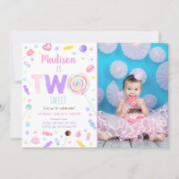 Zwei Sweet Lollipop Candy zum zweiten Geburtstag