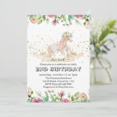 Zwei Sweet Magical Creature Baby Girl 2. Geburtsta Einladung (Stehend Vorderseite)