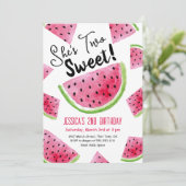 Zwei Sweet Melon Birthday Party Einladung (Stehend Vorderseite)