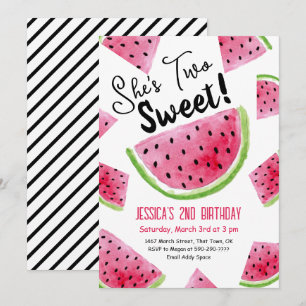 Zwei Sweet Melon Birthday Party Einladung