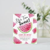 Zwei Sweet Melon Birthday Party Einladung (Stehend Vorderseite)