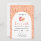 Zwei Sweet Peach 2. Geburtstag Foto Einladung (Vorderseite)