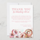 Zwei Sweet Pink Donut Girl 2. Geburtstag Dankeskarte (Vorderseite)