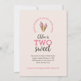 Zwei Sweet Second Birthday Party Einladung