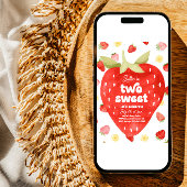 Zwei Sweet Strawberry 2. Geburtstag Einladungen