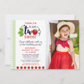 ZWEI Sweet Strawberry 2. Geburtstagsparty Einladung (Vorderseite)