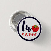 ZWEI Sweet Strawberry Birthday Girl 2. Party Button (Vorne & Hinten)