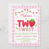 Zwei Sweet Strawberry zum Geburtstag Einladung (Vorderseite)