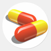 Zwei Tabletten Runder Aufkleber (Vorderseite)