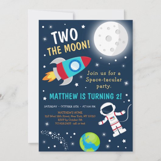 Zwei Tage auf dem Mond Einladung (Vorderseite)