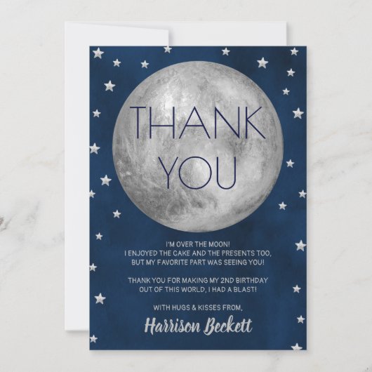 Zwei Tage der Mond Dankeskarte (Vorderseite)