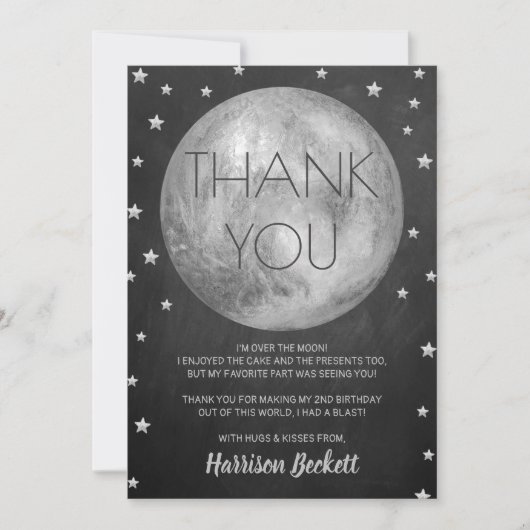 Zwei Tage der Mond Dankeskarte (Vorderseite)