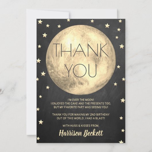Zwei Tage der Mond Dankeskarte (Vorderseite)