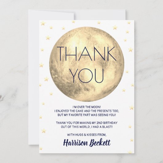 Zwei Tage der Mond Dankeskarte (Vorderseite)