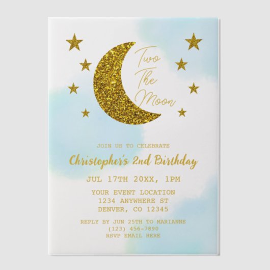 Zwei Tage der Mond Pergament Einladungen (Vorderseite)