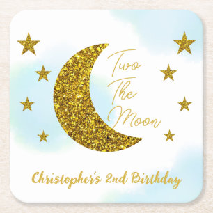 Zwei Tage der Mond Rechteckiger Pappuntersetzer