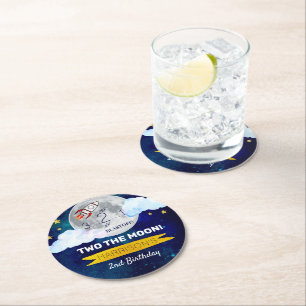Zwei Tage der Mond Runder Pappuntersetzer