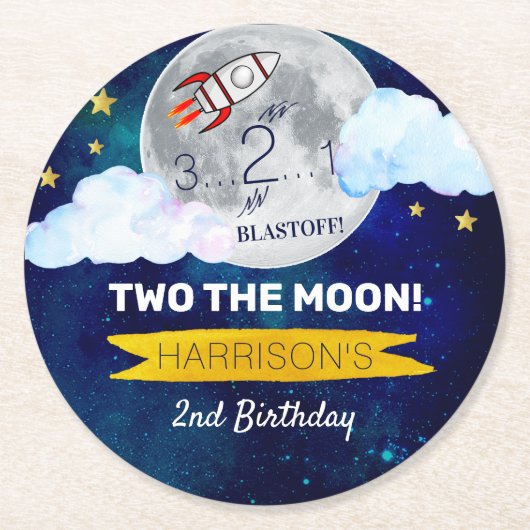 Zwei Tage der Mond Runder Pappuntersetzer (Vorderseite)