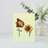 Zwei Taglilien mit Chat Postkarte (Stehend Vorderseite)