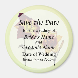 Zwei Taglilien mit Chat Save the Date Magnet