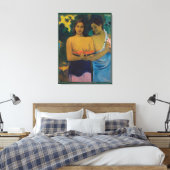 Zwei tahitianische Frauen (1899) von Paul Gauguin Leinwanddruck (Insitu (Schlafzimmer))