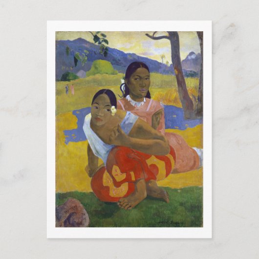 Zwei tahitianische Frauen, Gauguin Postkarte (Vorderseite)
