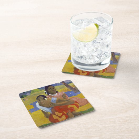 Zwei tahitianische Frauen, Gauguin Rechteckiger Pappuntersetzer (Vor Ort)