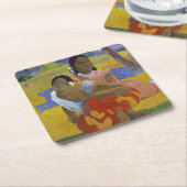 Zwei tahitianische Frauen, Gauguin Rechteckiger Pappuntersetzer (angewinkelt)