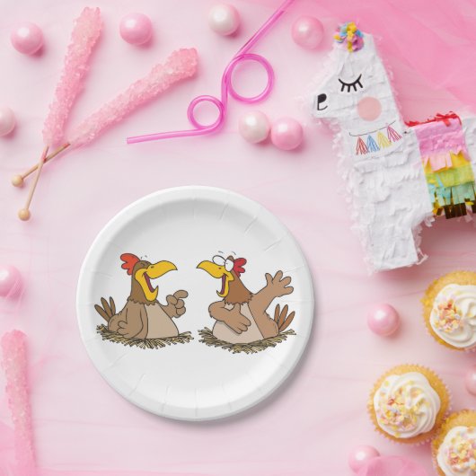 Zwei talentierte Hühner-Papier-Teller Pappteller (Party)