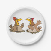 Zwei talentierte Hühner-Papier-Teller Pappteller (Vorderseite)