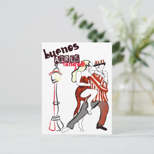 Zwei Tangueritos Tango Postkarte (Stehend Vorderseite)