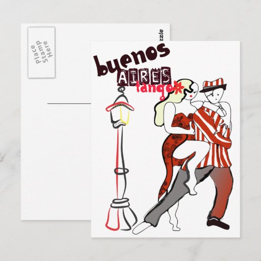 Zwei Tangueritos Tango Postkarte (Vorne/Hinten)