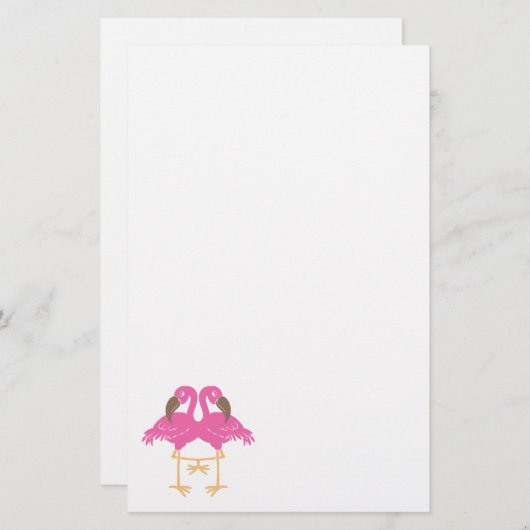 Zwei tanzende Flamingos Briefpapier (Vorne/Hinten)
