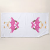Zwei tanzende Flamingos Strandtuch (Vorderseite)
