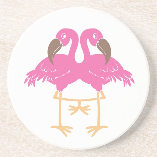 Zwei tanzende Flamingos Untersetzer (Vorne)