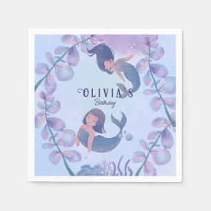 Zwei tanzende Meerjungfrau Serviette